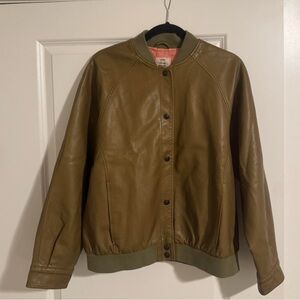 Free People Vegan Leather Bomber Jacket
